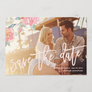 WATERCOLOR FLORAL WEDDING Save the Date Card