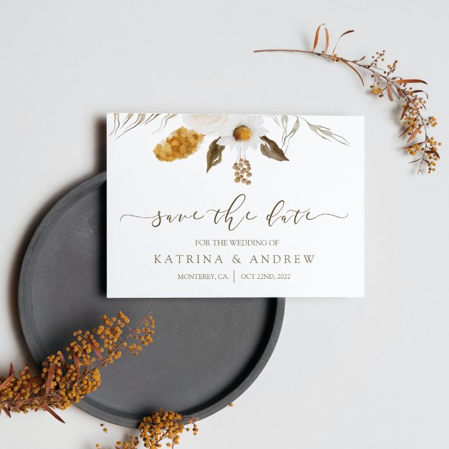 Watercolor Floral Wedding Save The Date Cards (Creator Uploaded)