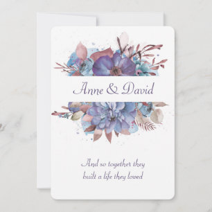 Watercolor Floral Wedding Vow Renewal Invitation