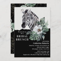 Watercolor Floral Wild Zebra Bridal Brunch