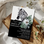 Watercolor Floral Wild Zebra Thirty 30th Birthday Invitation<br><div class="desc">Watercolor Floral Wild Zebra Thirty 30th Birthday Invitations features an elegant watercolor wild zebra with watercolor flowers on a white and black background with your thirtieth birthday invitation information below. Personalise by editing the text in the text boxes. Designed for you by Evco Studio www.zazzle.com/store/evcostudio</div>