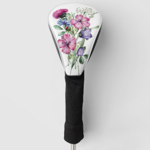Watercolor Floral Wildflower Bouquet Golf Head Cover