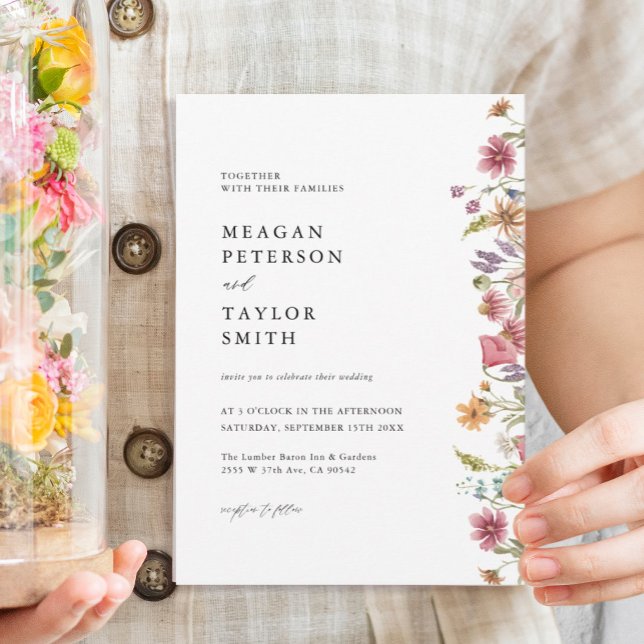 Watercolor Floral Wildflower Garden Wedding Invitation (Creator Uploaded)