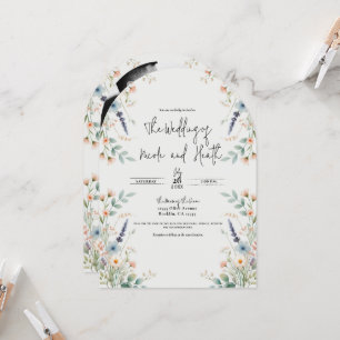 Watercolor Floral Wildflower Spring Wedding Invitation