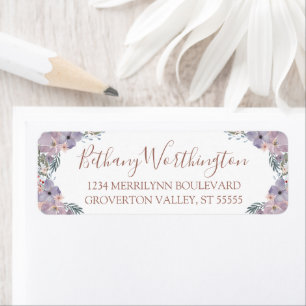 Watercolor Floral Wildflowers Rose Gold