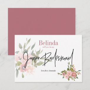 Watercolor Floral Will You Be My Junior Bridesmaid Invitation