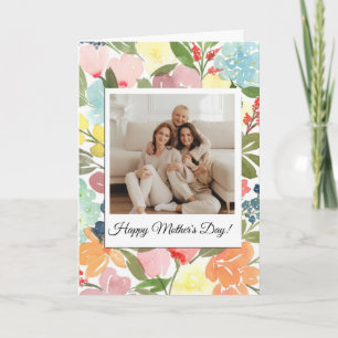 Watercolor Floral with Image Mother's Day Card