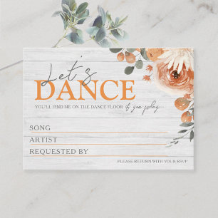 Watercolor Floral Wood Wedding Song Request Cards