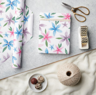 Watercolor floral wrapping paper