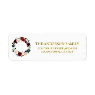 Watercolor Floral Wreath Holiday Address