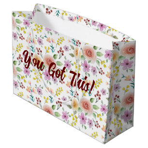 Watercolor floral you got this large gift bag