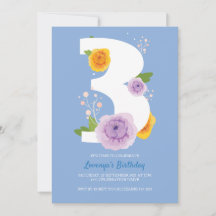 Watercolor Florals 3rd Birthday Party