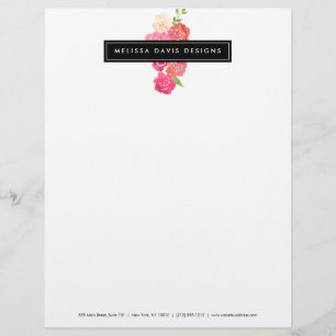 Watercolor Florals Beauty and Design Letterhead