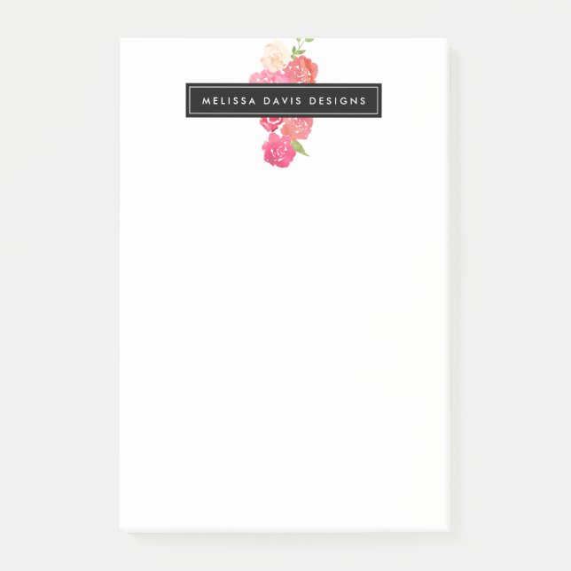 Watercolor Florals Beauty and Design Post-it Notes (Front)