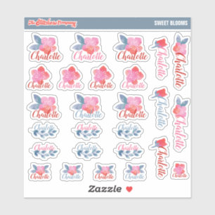 Watercolor Florals Custom Name Labels School