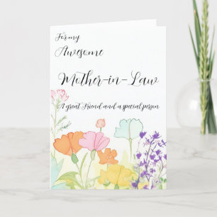 Watercolor Florals on Mother's Day Holiday Card