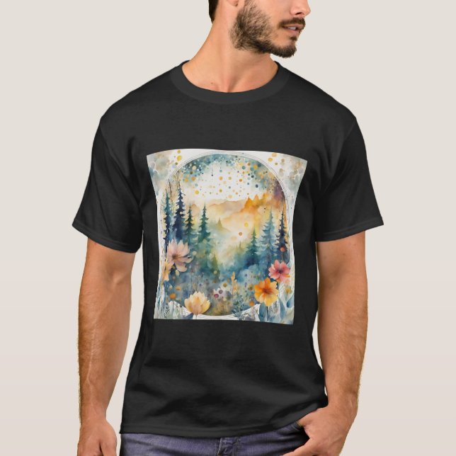 Watercolor Florals Pattern 1  T-Shirt (Front)