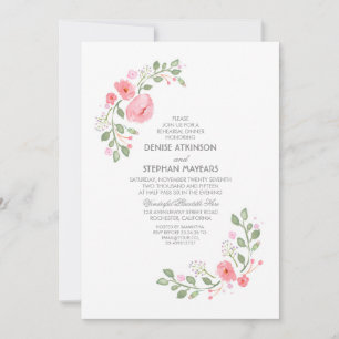 Watercolor Florals Rehearsal Dinner Invitation