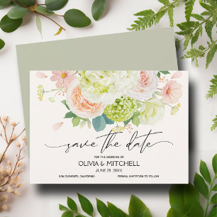 Watercolor Florals Sage Wedding Save The Date