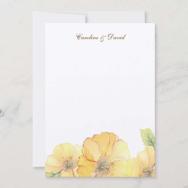 Watercolor Florals Thank you Card (Front)