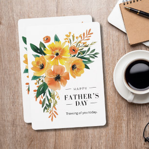 Watercolor Florals Thinking of You Father's Day Ca Holiday Card