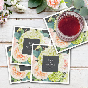 Watercolor Florals Wedding Napkins