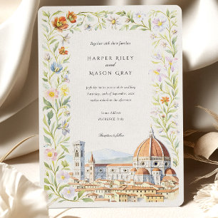 Watercolor Florence Tuscany Wedding Invitation
