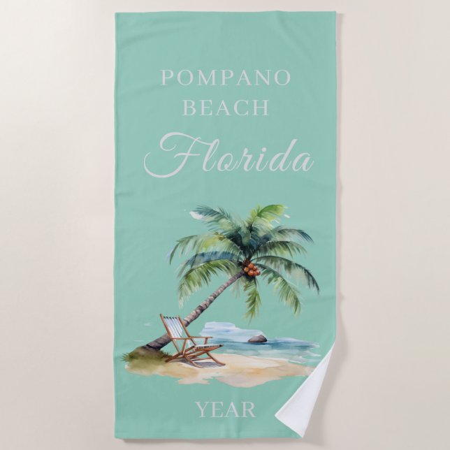 Watercolor Florida Beach Trip  Towel (Front)