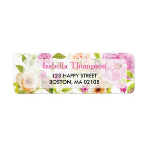 Watercolor Flower Address