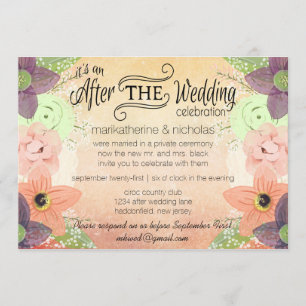 Watercolor Flower After Wedding ID PP1 Invitations