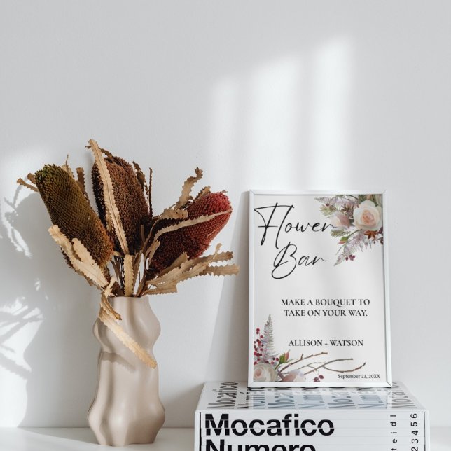 Watercolor  Flower bar sign bridal shower flower  (Creator Uploaded)