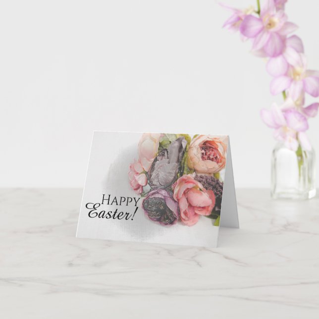 Watercolor Flower Bouquet greeting card (Orchid)