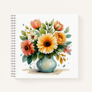 Watercolor Flower Bouquet Notebook