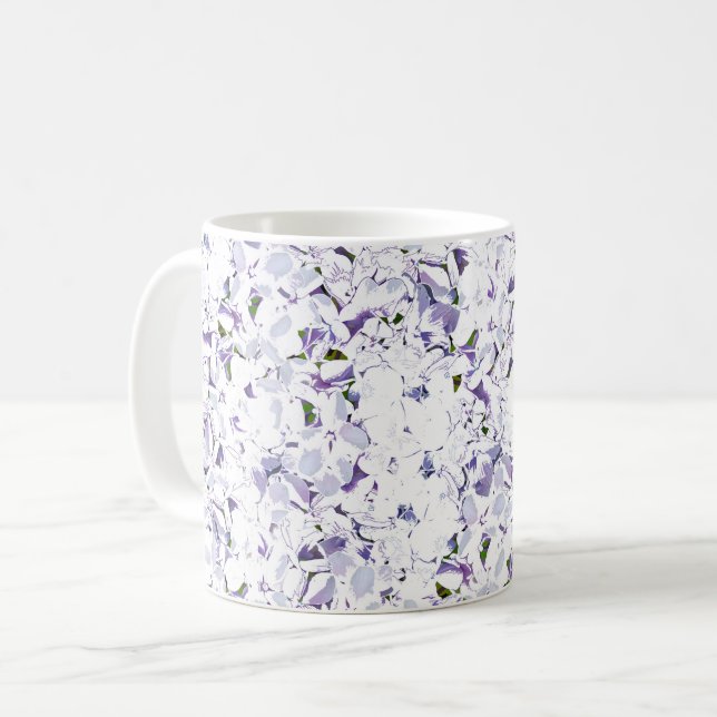 Watercolor flower bouquet of hydrangeas. coffee mug (Front Left)