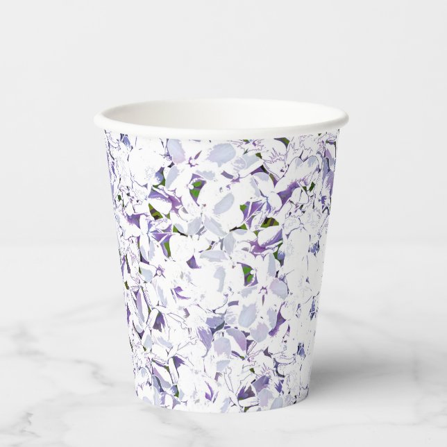 Watercolor flower bouquet of hydrangeas. paper cups (Front)