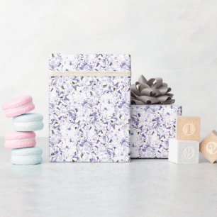 Watercolor flower bouquet of hydrangeas. wrapping paper