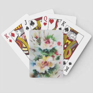 Watercolor Flower Bouquet Playing Cards