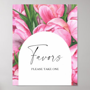 Watercolor flower - bridal favours please take one poster