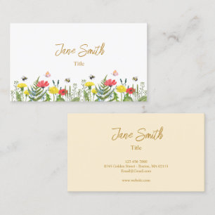 Watercolor Flower Business Card