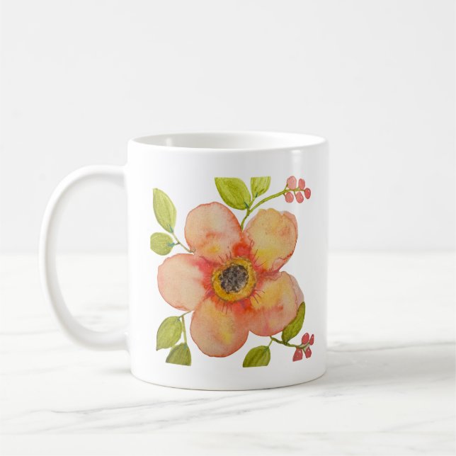 Watercolor Flower Coffee Mug (Left)