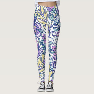 Watercolor Flower Colorful Nature Elegant   Leggings
