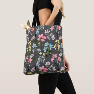 Watercolor Flower Colorful Vintage   Tote Bag
