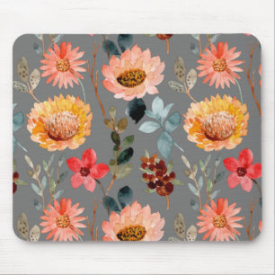 Watercolor Flower Colourful Nature Cute Mouse Mat