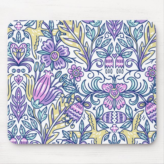 Watercolor Flower Colourful Nature Elegant    Mouse Mat (Front)