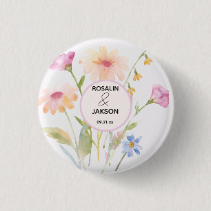 watercolor flower editable Button