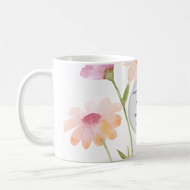 watercolor flower editable coffee mug (Left)