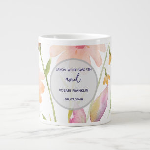 watercolor flower editable large coffee mug