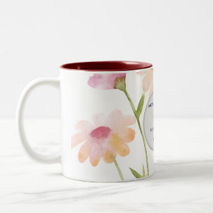 watercolor flower editable Two-Tone coffee mug