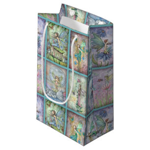 Watercolor Flower Fairies Fantasy Art Small Gift Bag