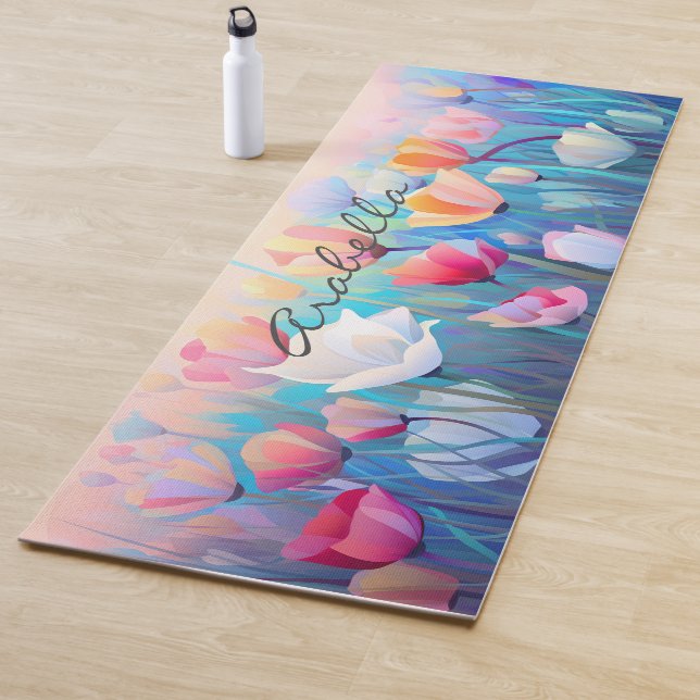 Watercolor Flower Field Meditation Yoga Mat (In Situ)